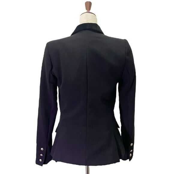 Mango MNG Double Breasted Tailored Velvet Collar Blazer Jacket Black Size Small - Picture 3 of 14